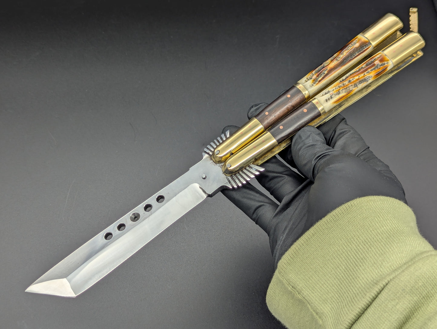 11.25" PHILIPPINES HANDMADE BALISONG EAGLE TANG TANTO