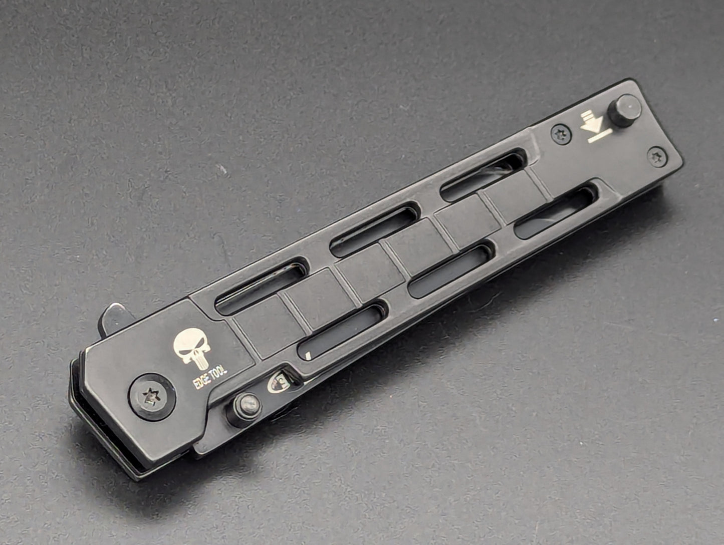 Spring Assisted Tanto Knife w/ Dual Band Slingshot