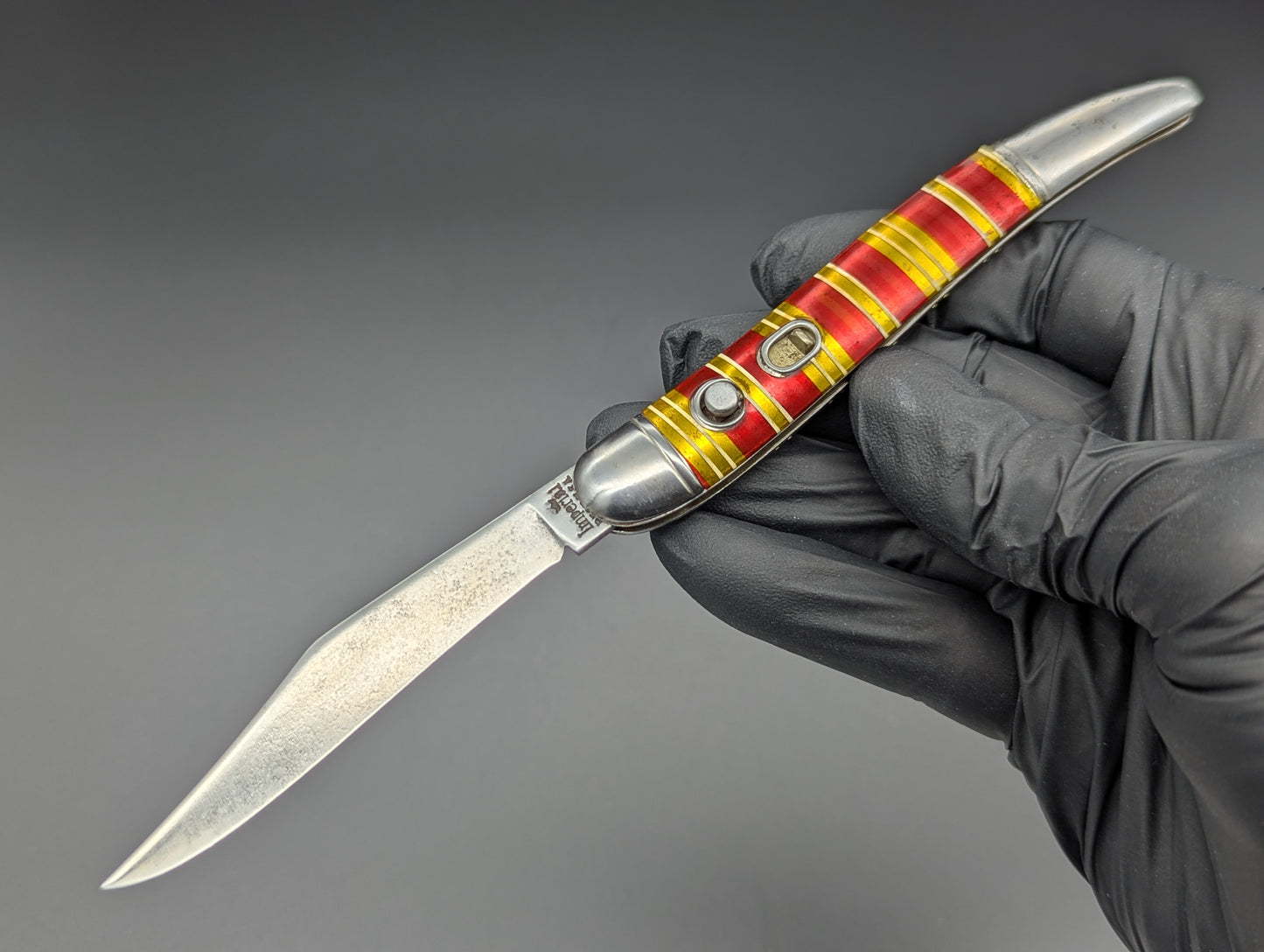 Imperial USA Shur-Snap Candy Stripe Toothpick Automatic Knife #1