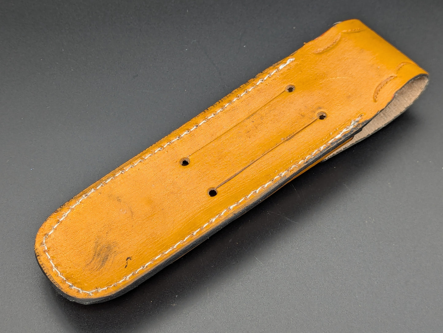 11" JIGGED COWBONE BRASS FHM BALISONG BLOOD CLIP