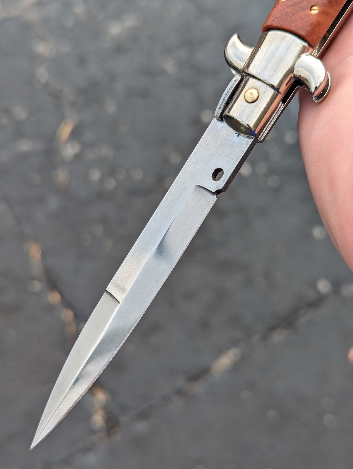 9" Frank Beltrame Faux Briarwood Italian Stiletto Bayonet