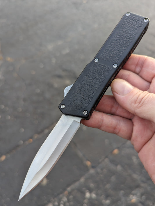 Black Stainless Double Edge Lightning OTF Knife