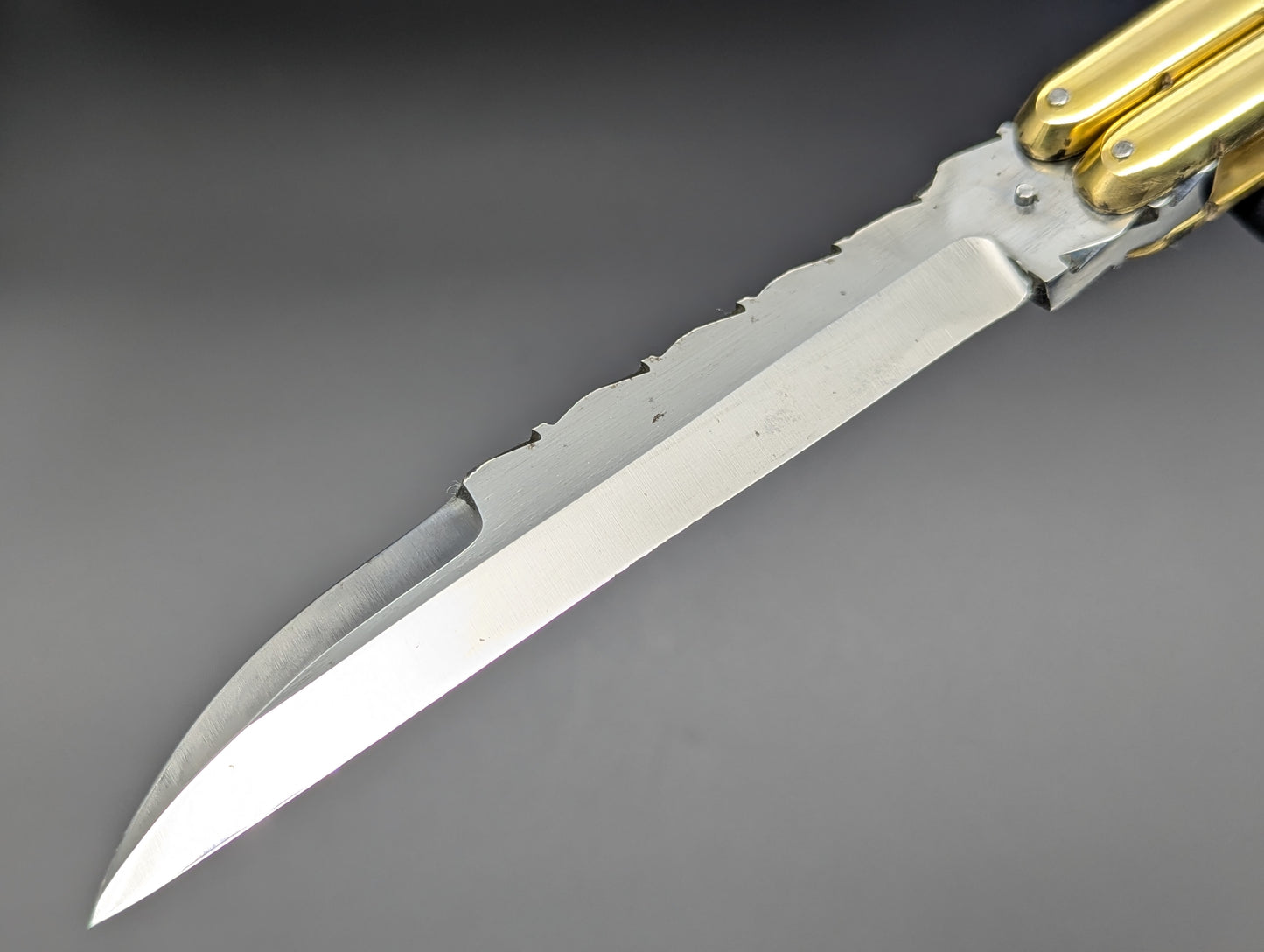 11" 380 GRAM HEAVYWEIGHT FHM BALISONG BRASS/ WHARNCLIFF