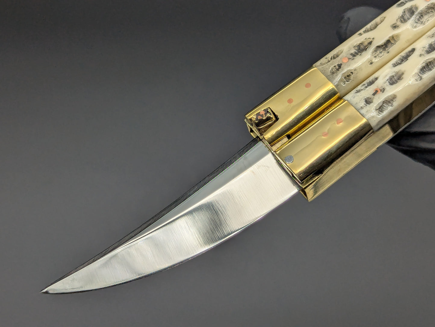 14.25" BUSISI XL BLADE FHM BALISONG RAMBO BONE