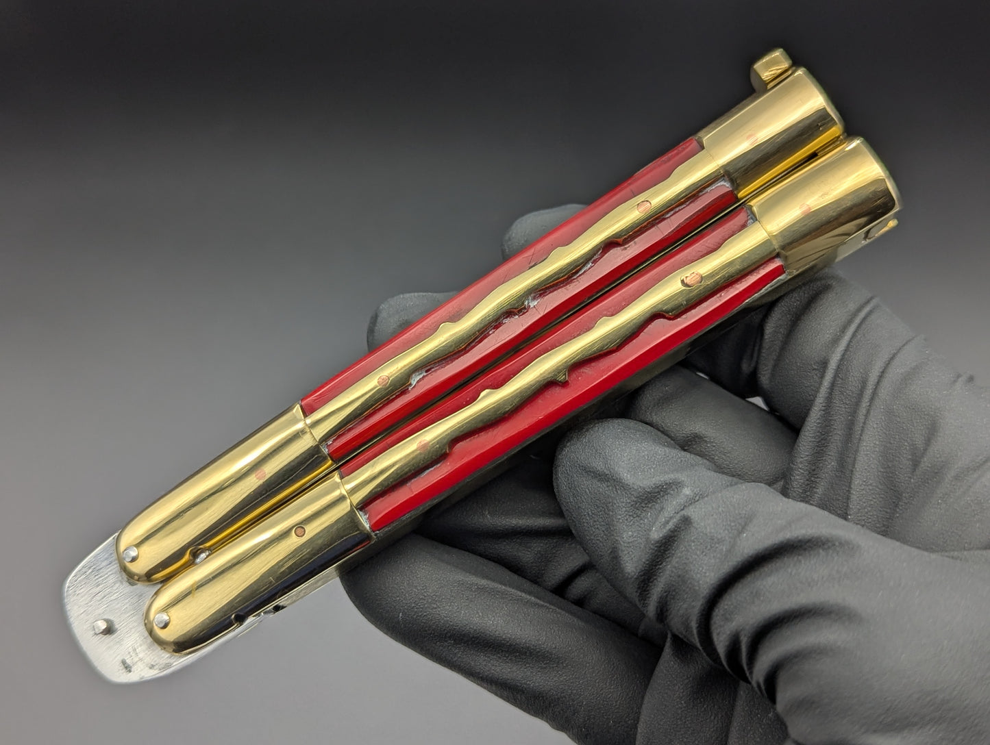 9" KRIS KALAPKUP RED FHM BALISONG KNIFE