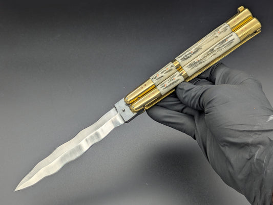 11" DEER HORN KRIS BLADE PHILIPPINES HANDMADE BALISONG KNIFE