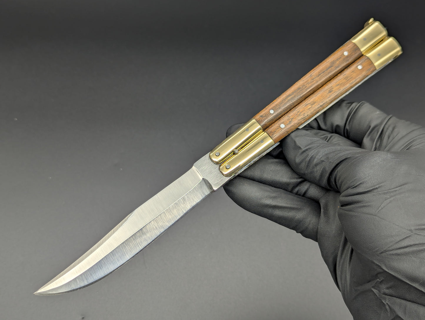 9" FHM Slim Narrawood Balisong Clip Point