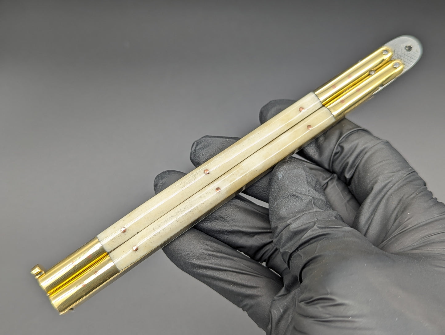 11" ULTRA SLIMLINE BONE SCALE FHM BALISONG CP