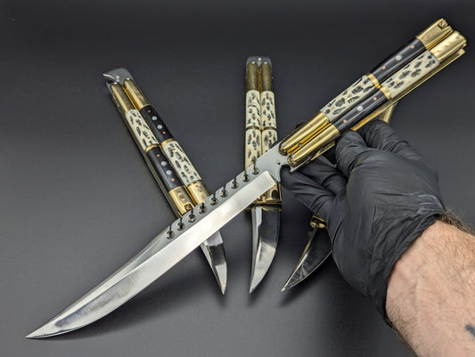 14.25" BUSISI XL BLADE FHM BALISONG RAMBO BF/BN