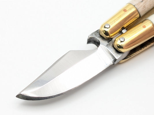 Minion II White Bone FHM Balisong Bottle Opener