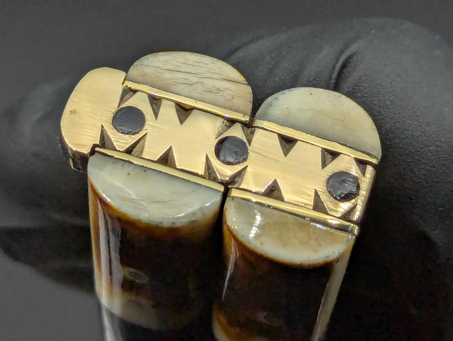 11.25" Dark Wood Carved Eagle FHM Clip Point Balisong