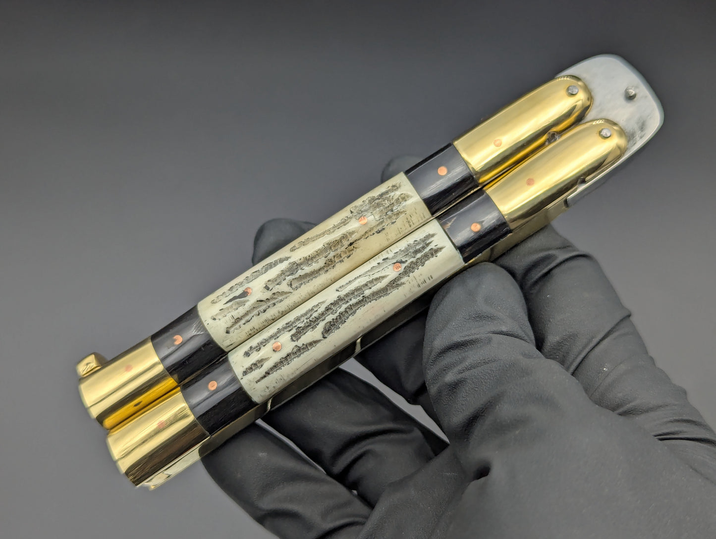 23cm TRIPLE HORN KRIS BLADE PHILIPPINES HANDMADE BALISONG BRASS