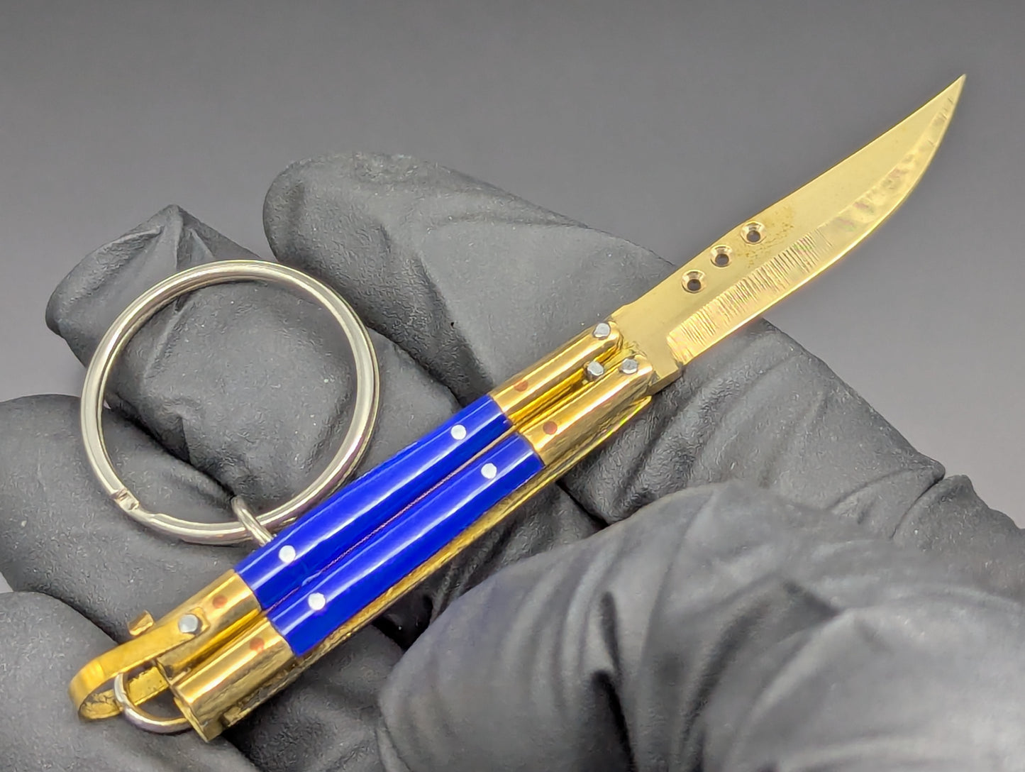 Mini FHM Philippines Handmade Balisong Keyring Blue