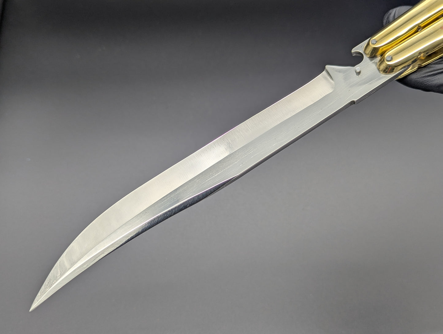 14.25" WHITE BONE BUSISI XL BLADE FHM BALISONG KNIFE