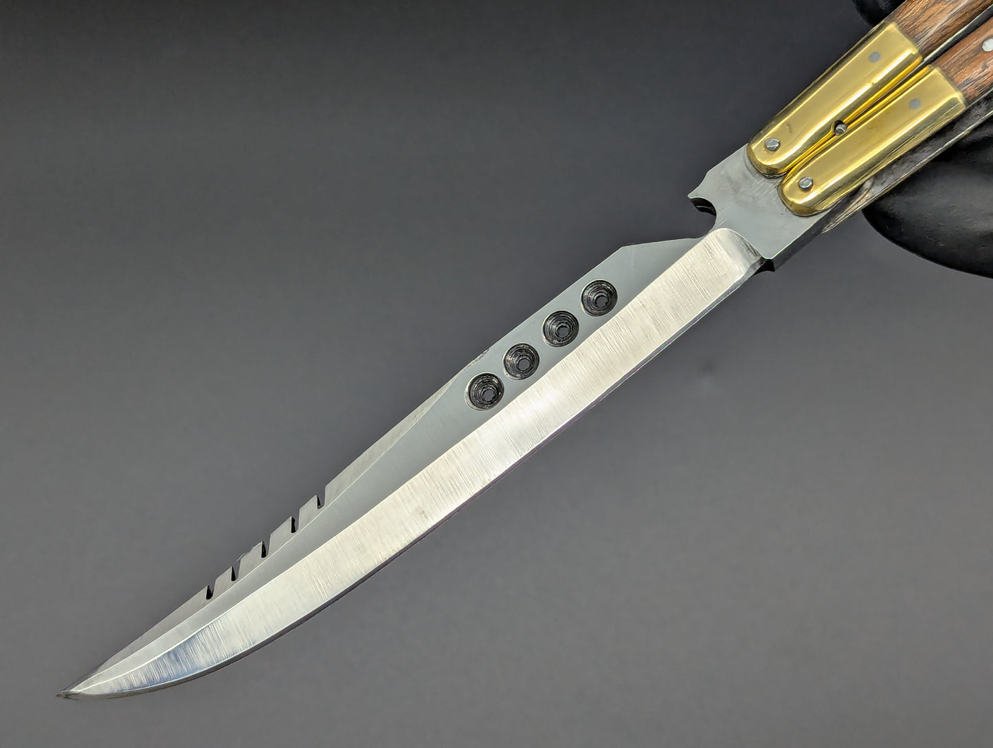 11" FHM Philippines Handmade Slim Narra Wood Balisong Rambo Bottle Opener