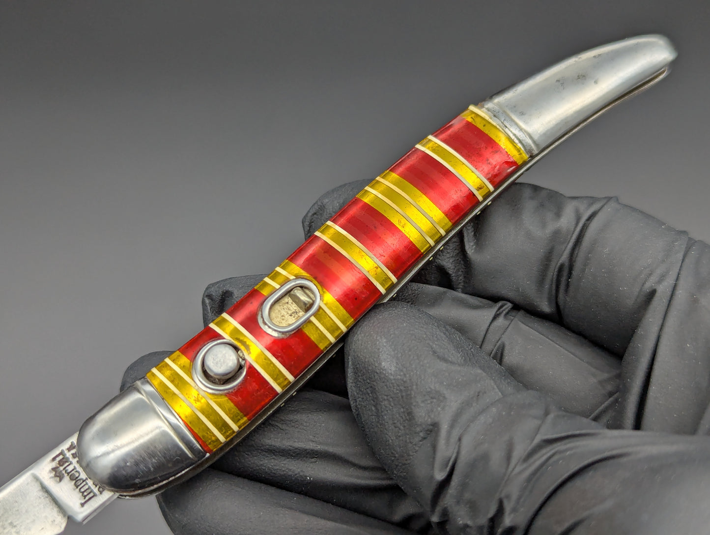 Imperial USA Shur-Snap Candy Stripe Toothpick Automatic Knife #1