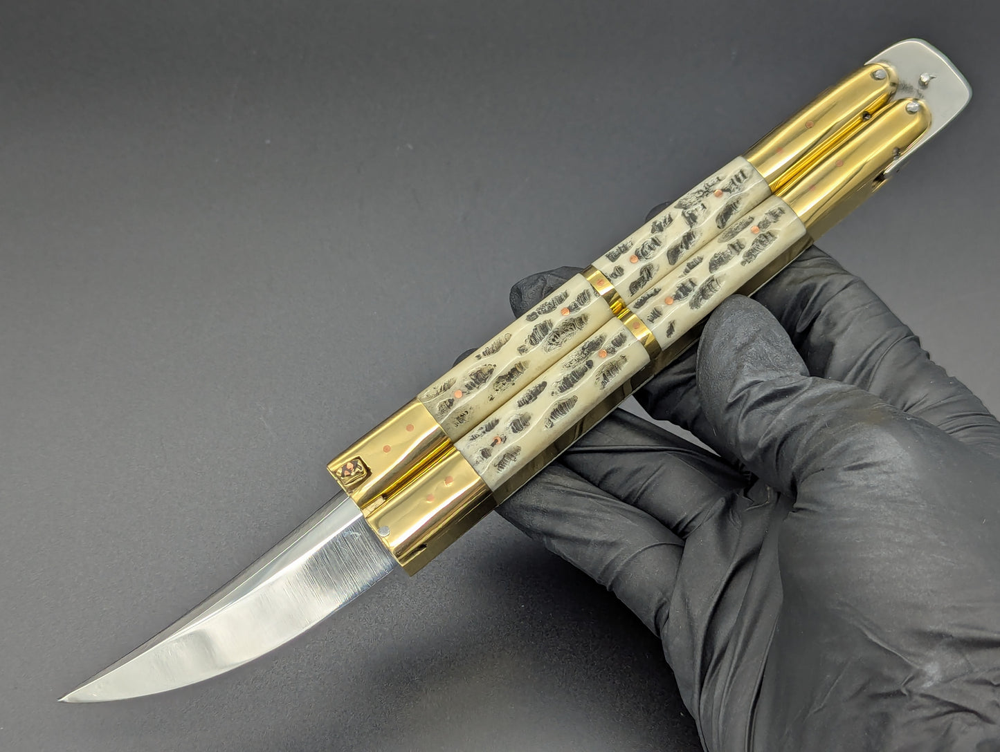 14.25" BUSISI XL BLADE FHM BALISONG RAMBO BONE