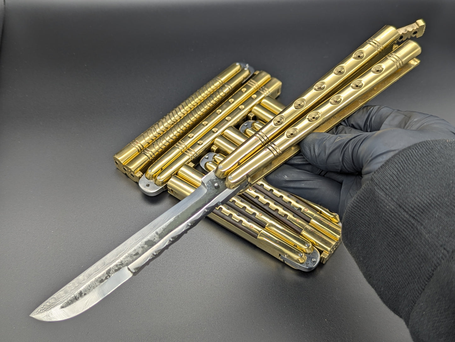 11" 354 GRAM HEAVYWEIGHT FHM BALISONG BRASS/ WHARNCLIFF