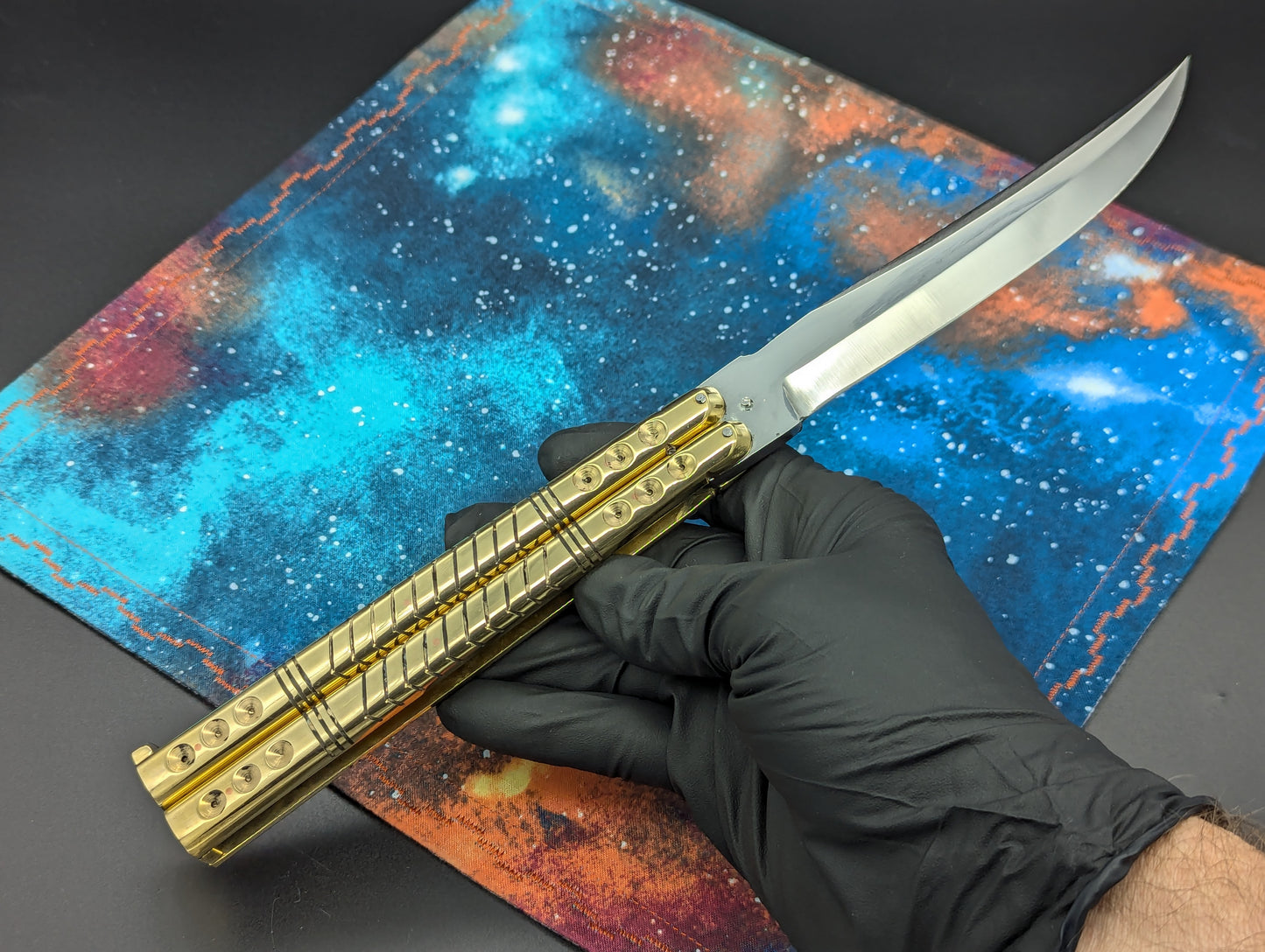 11" Classic Clip Point Blade Ultra Heavy Brass FHM Balisong