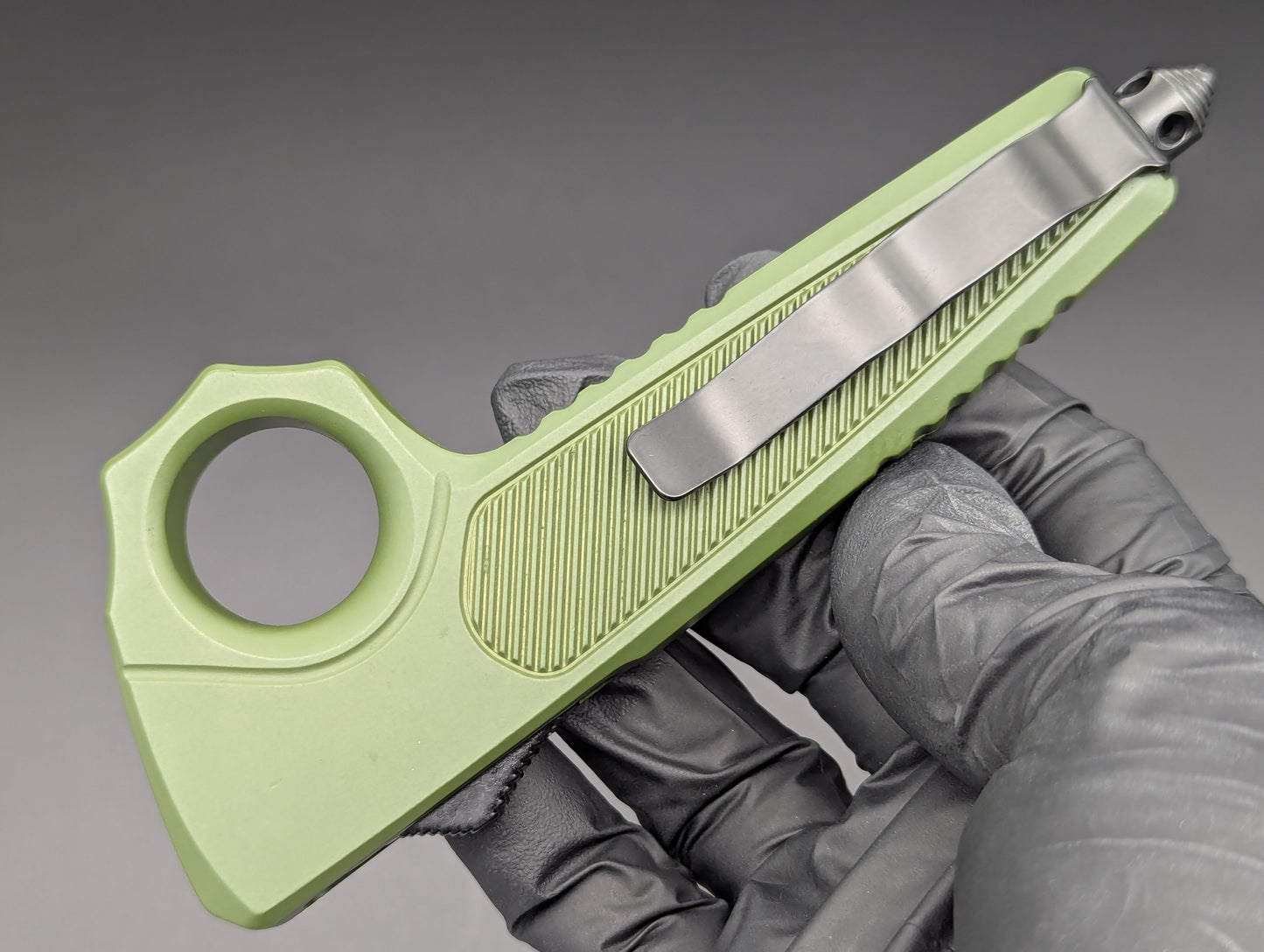 GREEN SFK GLASS BREAKER D/A OTF KNIFE DROP POINT