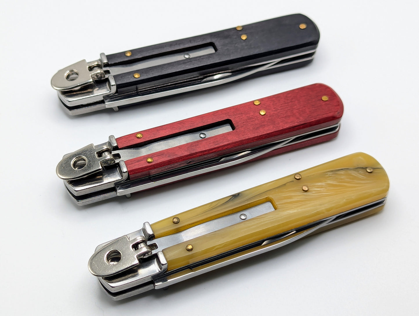 7.5" BLACK WOOD CLASSIC AUTOMATIC LEVERLOCK KNIFE