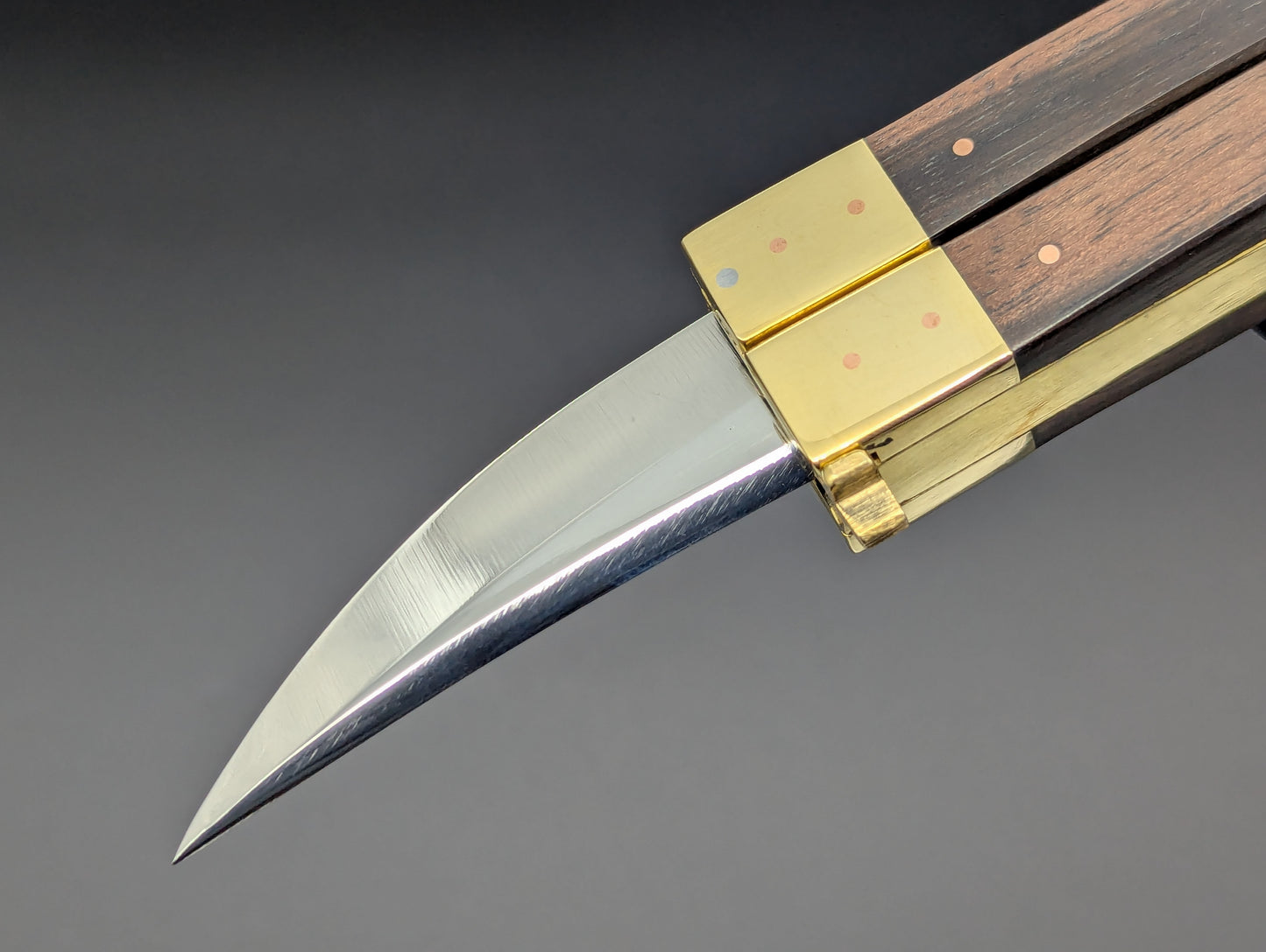 14.25" WOOD & HORN RAMBO BUSESE XL BLADE FHM BALISONG