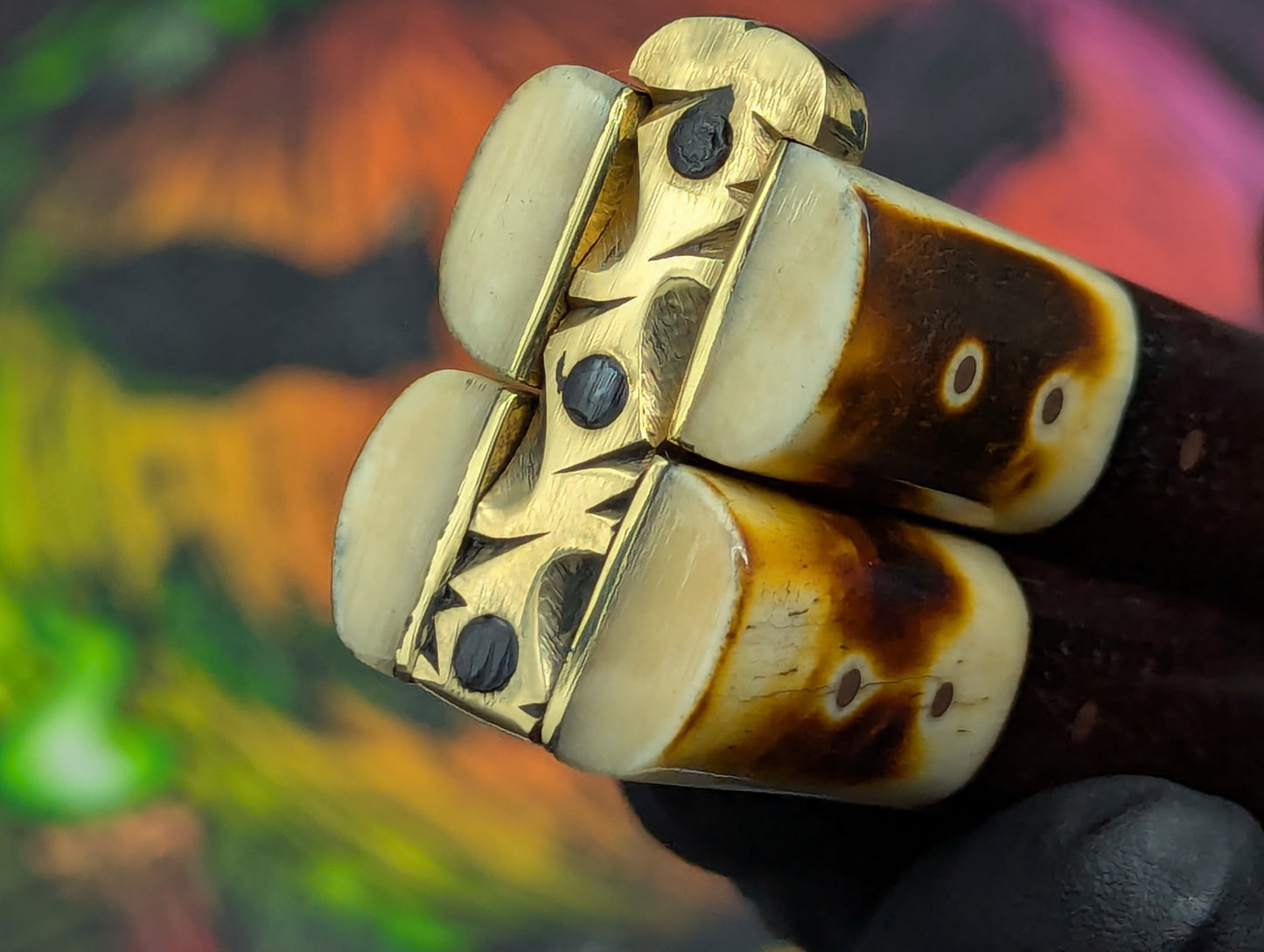 Solid Red Wood Carved Eagle FHM Balisong Clip Point