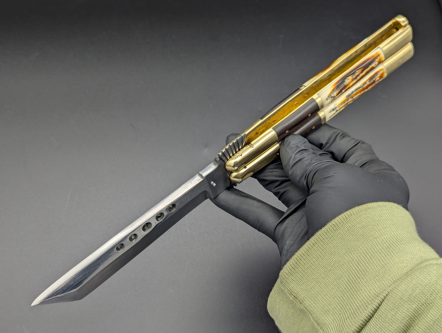 11.25" PHILIPPINES HANDMADE BALISONG EAGLE TANG TANTO