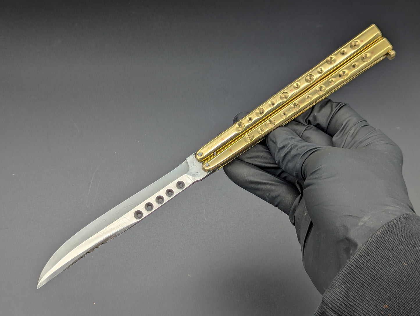 29 CM OL RAMBO TRADITIONAL FHM BRASS BALISONG