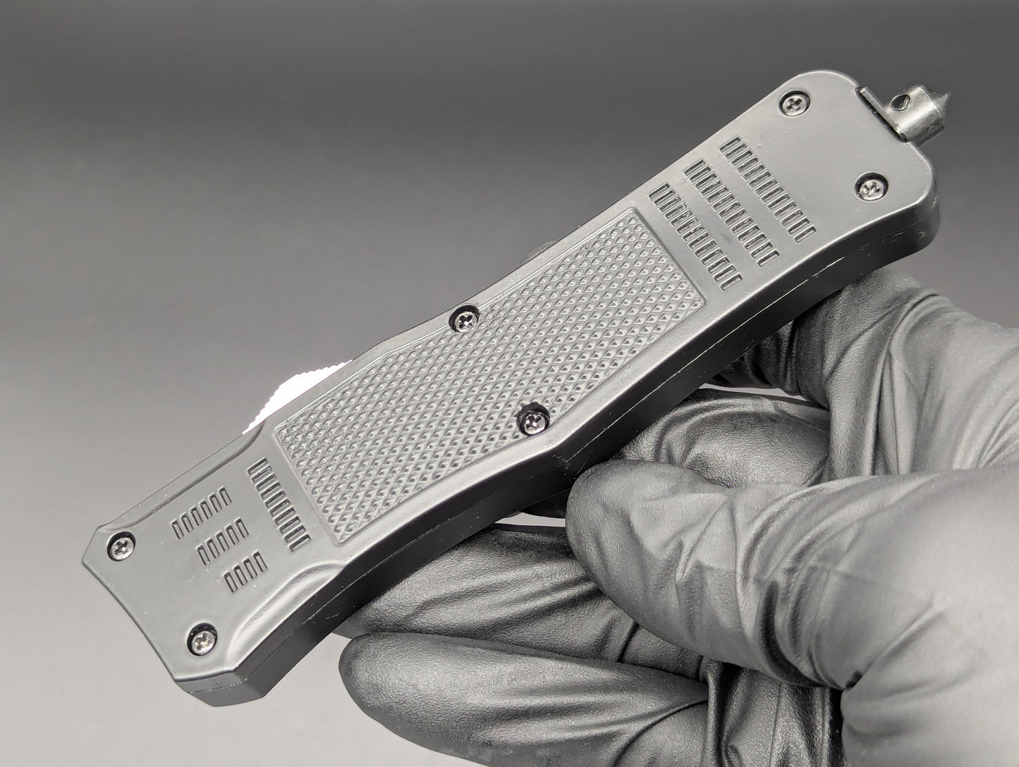 9" 2-Tone Black Drop Point CQC OTF Automatic Knife