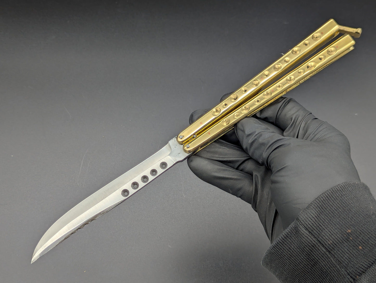 29 CM OL RAMBO TRADITIONAL FHM BRASS BALISONG