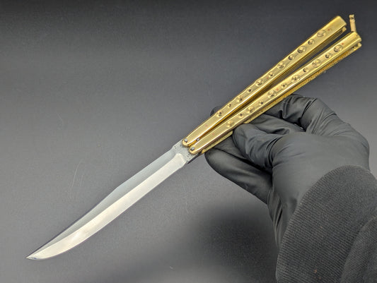 11" BRASS & STEEL CLIP POINT PHILIPPINES HANDMADE BALISONG