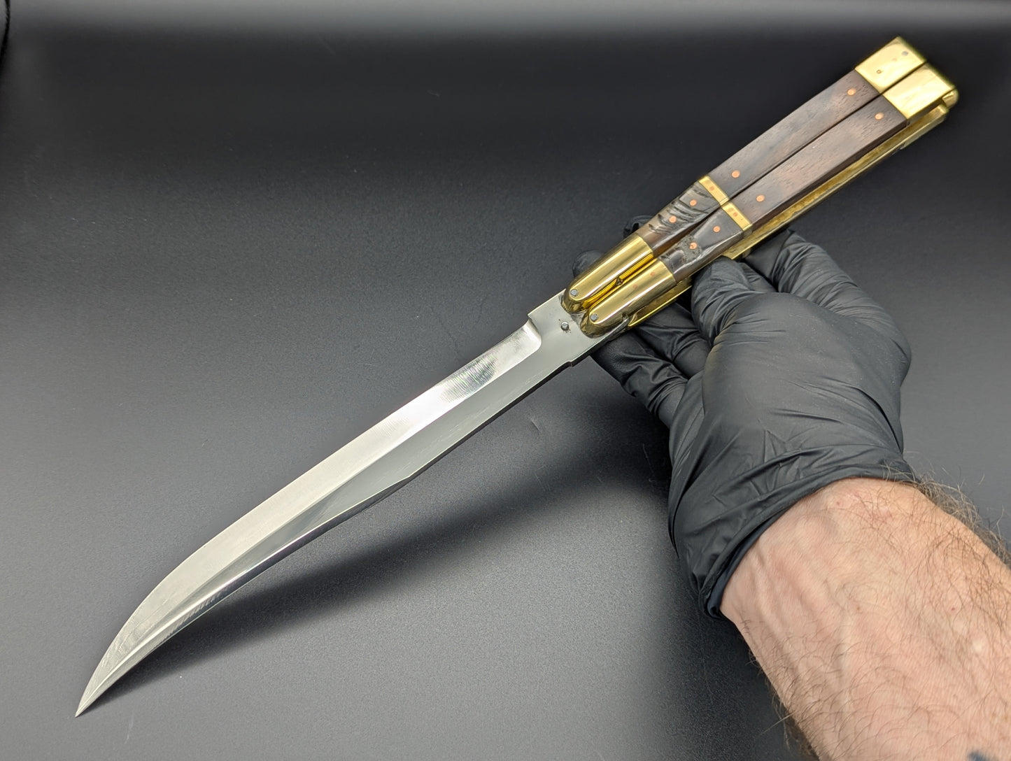 14.25" WOOD & HORN BUSISI XL BLADE FHM BALI CLIP POINT