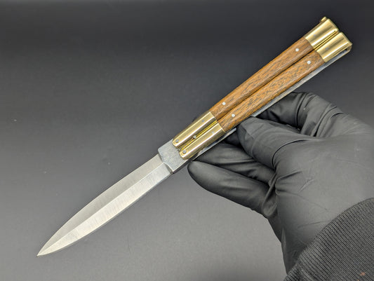 9" FHM Slim Narrawood Balisong Dagger