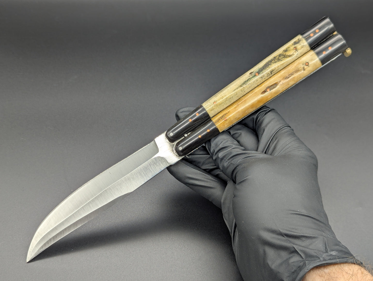 11" AGED BONE CARABOA HORN CLIP POINT BLADE TAAL BATANGAS PHILIPPINES