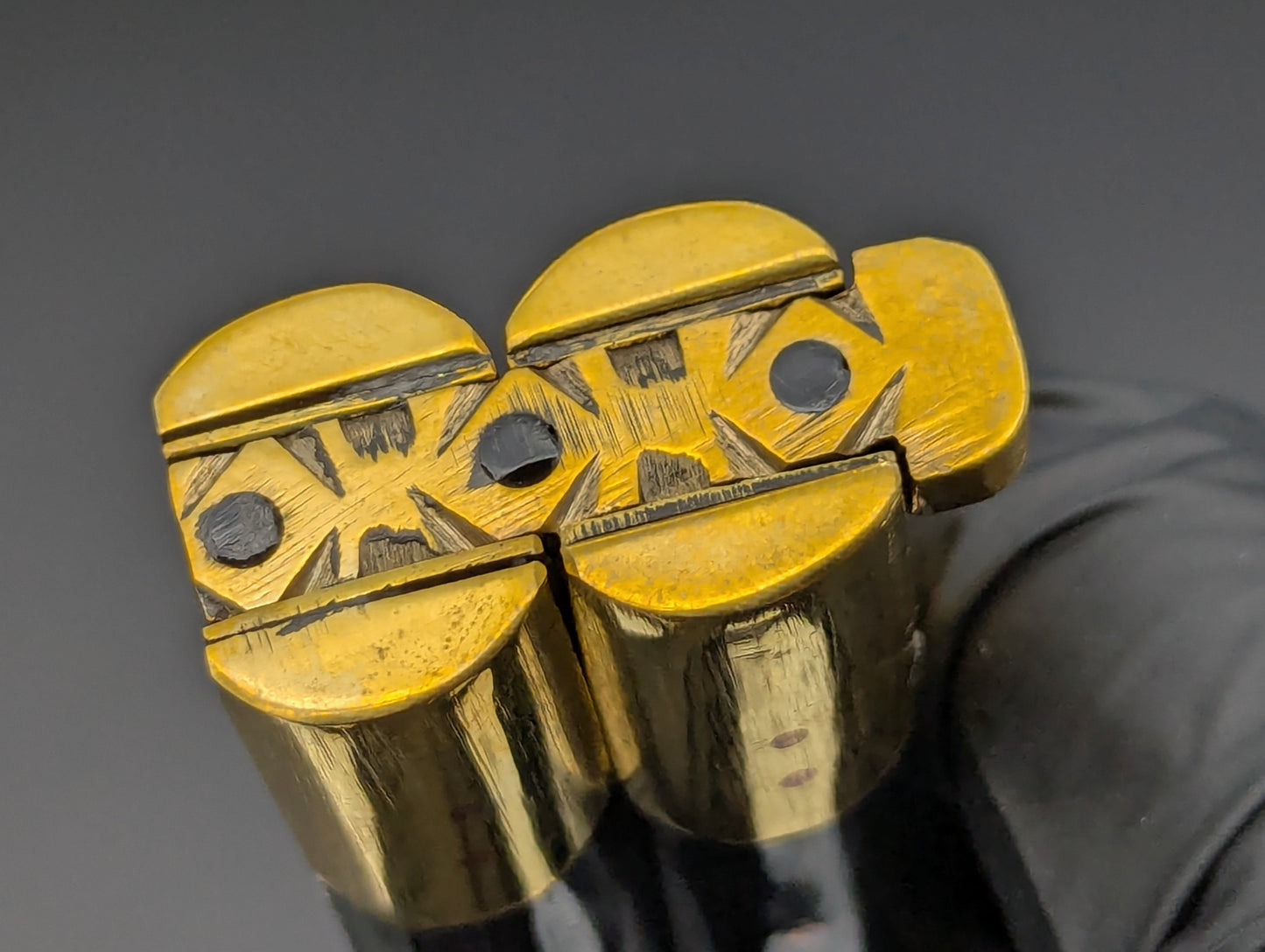 11" FHM BONE / BUFFALO HORN & BRASS BALISONG KRIS BLADE