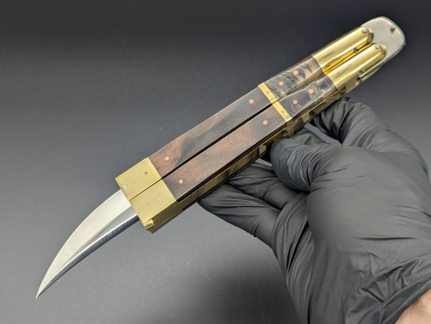 14.25" WOOD & HORN BUSISI XL BLADE FHM BALI CLIP POINT