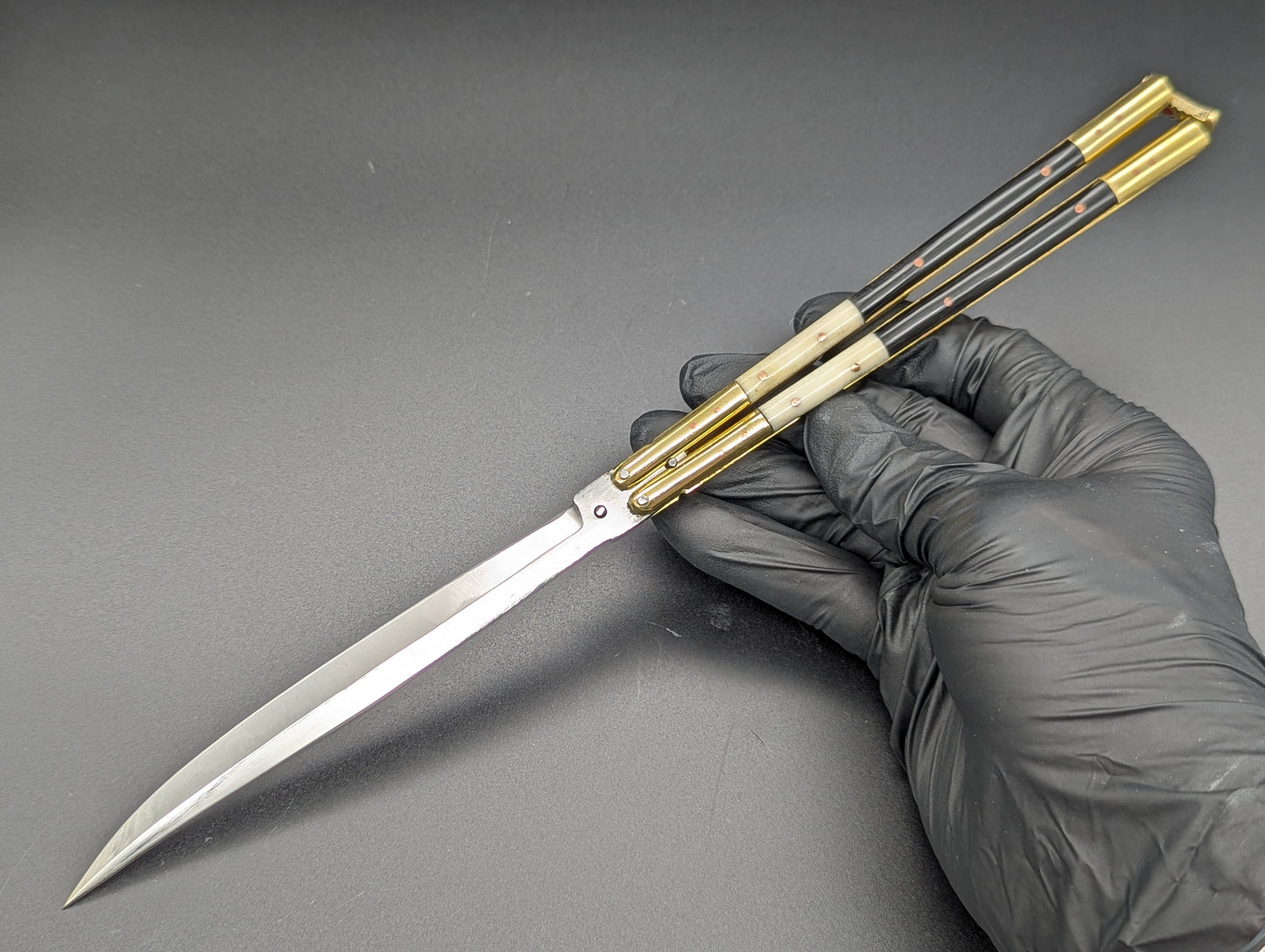 11" ULTRA SLIMLINE 2-TONE BONE & HORN FHM BALISONG CP