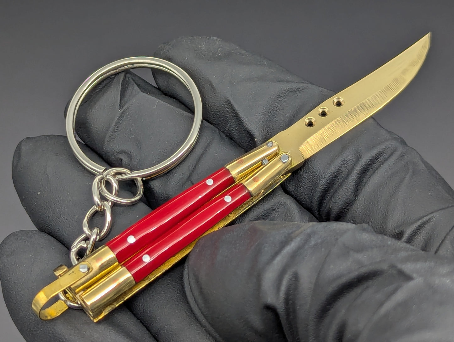 Mini FHM Philippines Handmade Balisong Keyring Red