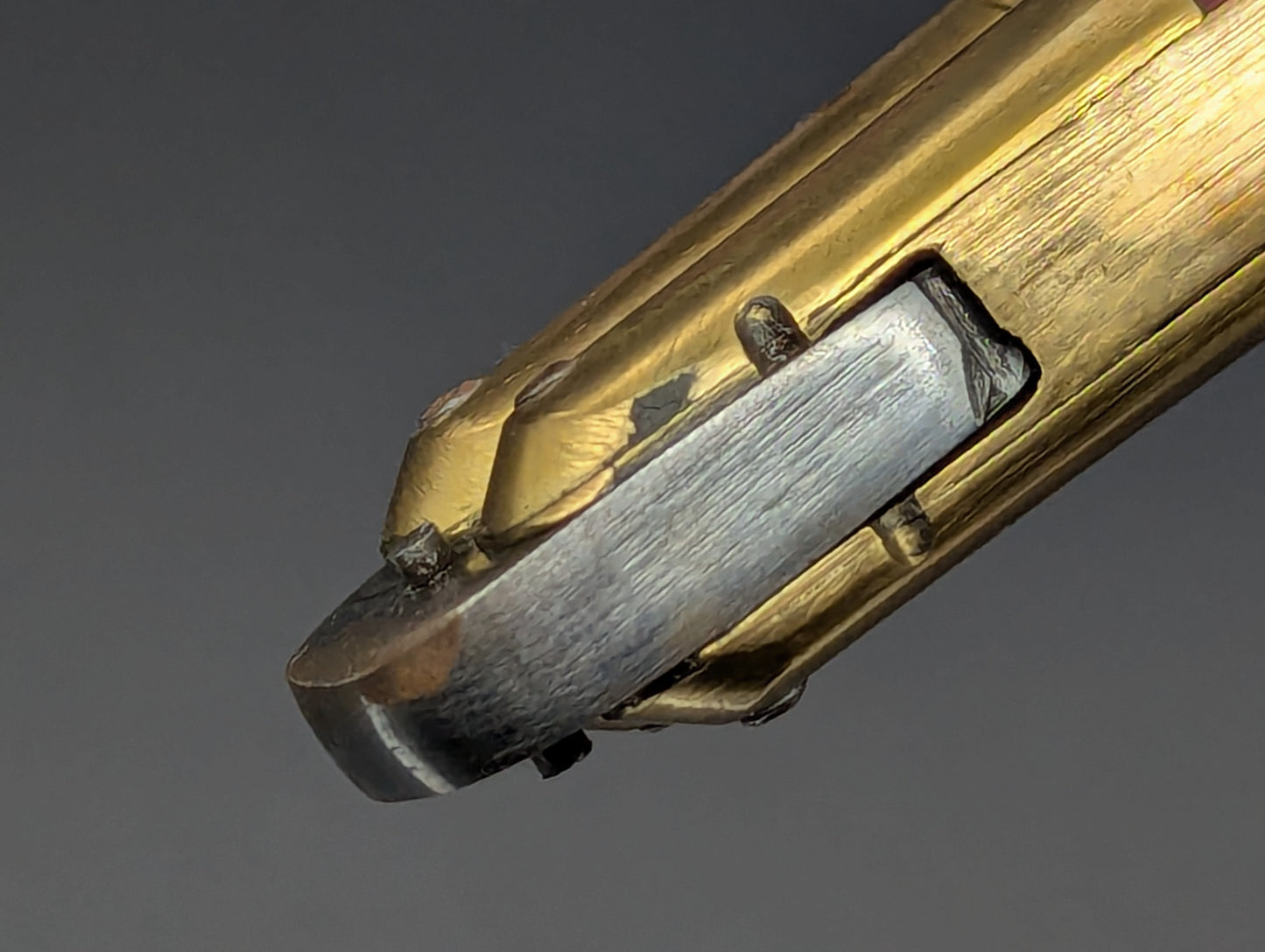 11" KALAPKUP BRASS/ RED BLOOD CLIP POINT FHM BALISONG