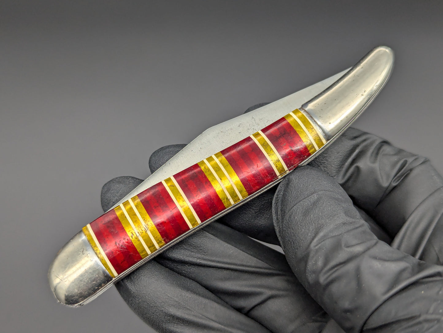 Imperial USA Hammer Brand Candy Stripe Toothpick Automatic Knife #2