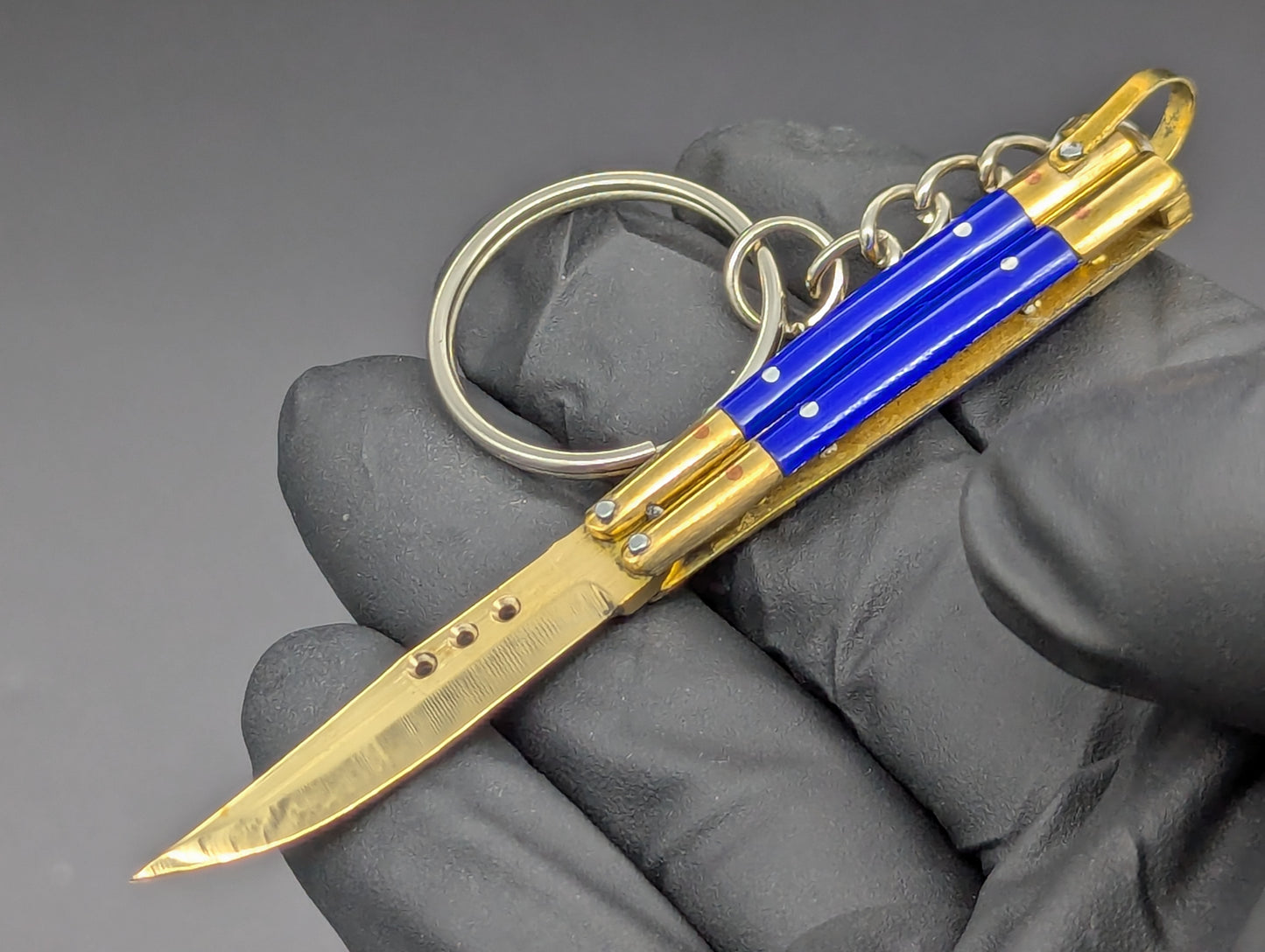 Mini FHM Philippines Handmade Balisong Keyring Blue