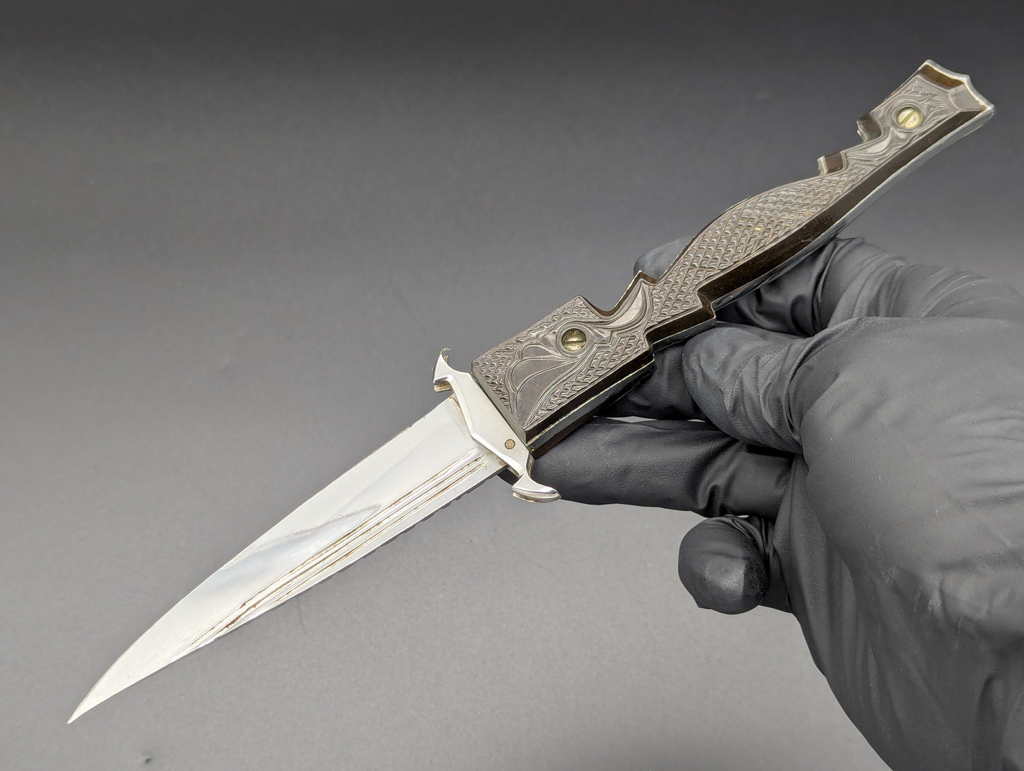 Vintage Soviet Era GOTHIC DAGGER Russian Prison Switchblade Knife