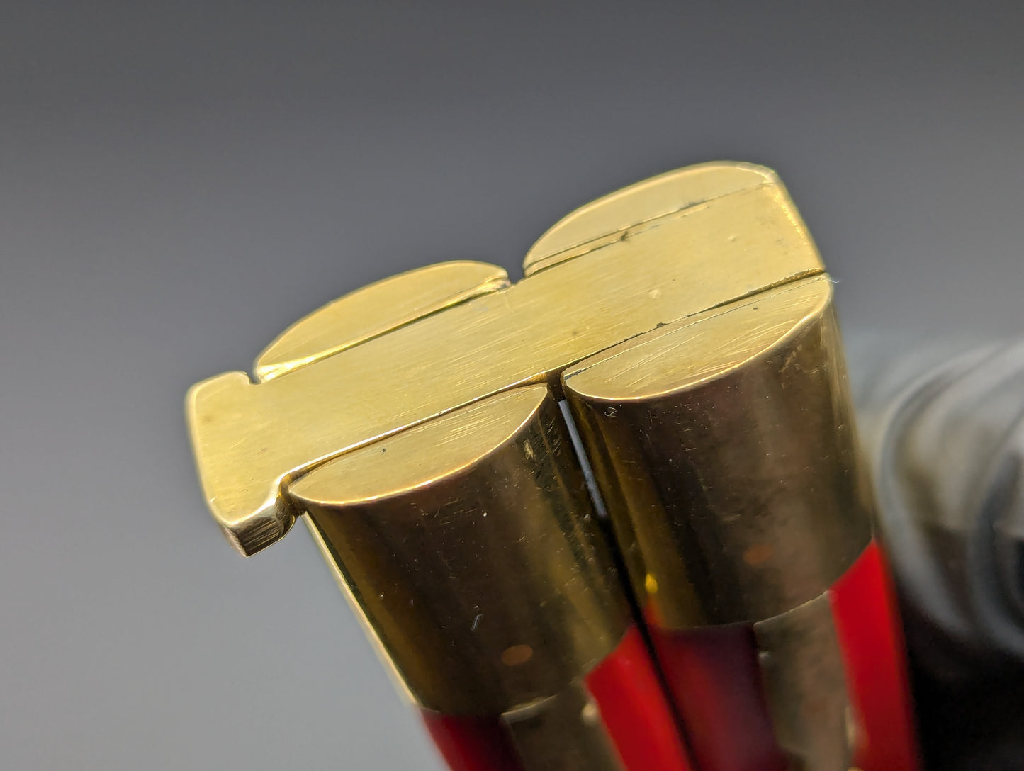 11" KALAPKUP BRASS/ RED RAMBO CLIP POINT FHM BALISONG