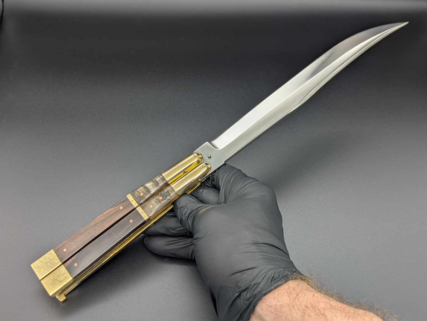 14.25" WOOD & HORN BUSISI XL BLADE FHM BALI CLIP POINT