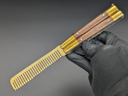 Philippines Handmade Wood & Brass Balisong Comb