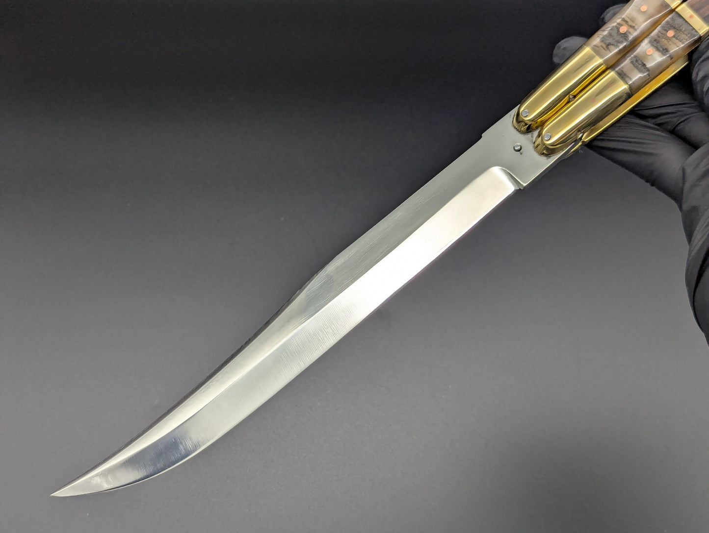 14.25" WOOD & HORN BUSISI XL BLADE FHM BALI CLIP POINT