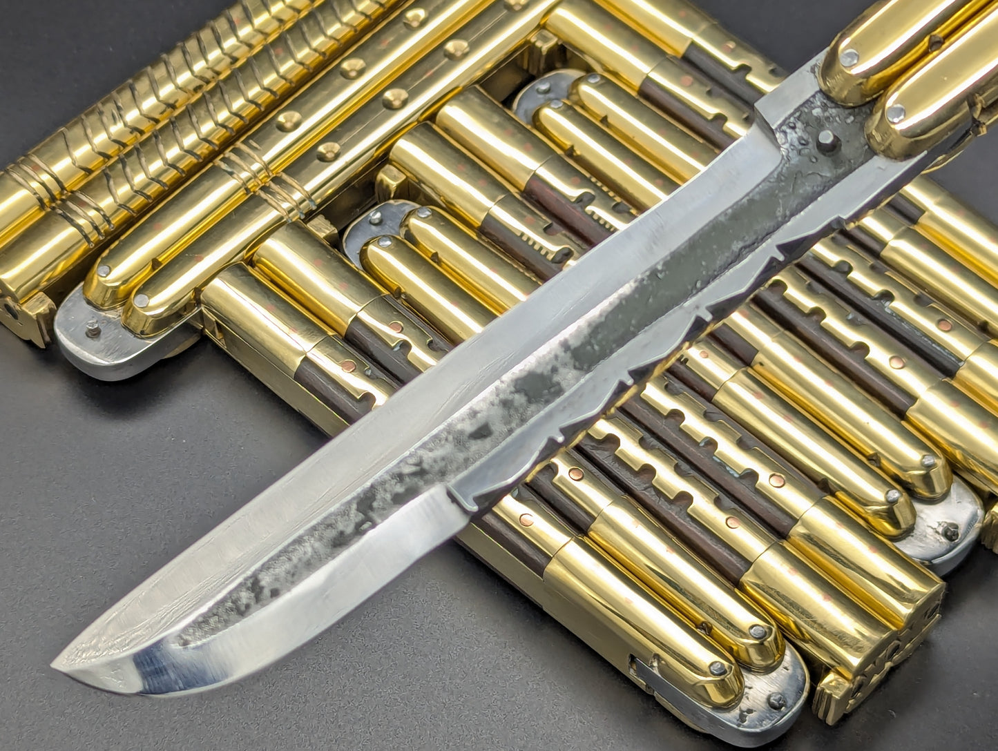 11" 354 GRAM HEAVYWEIGHT FHM BALISONG BRASS/ WHARNCLIFF