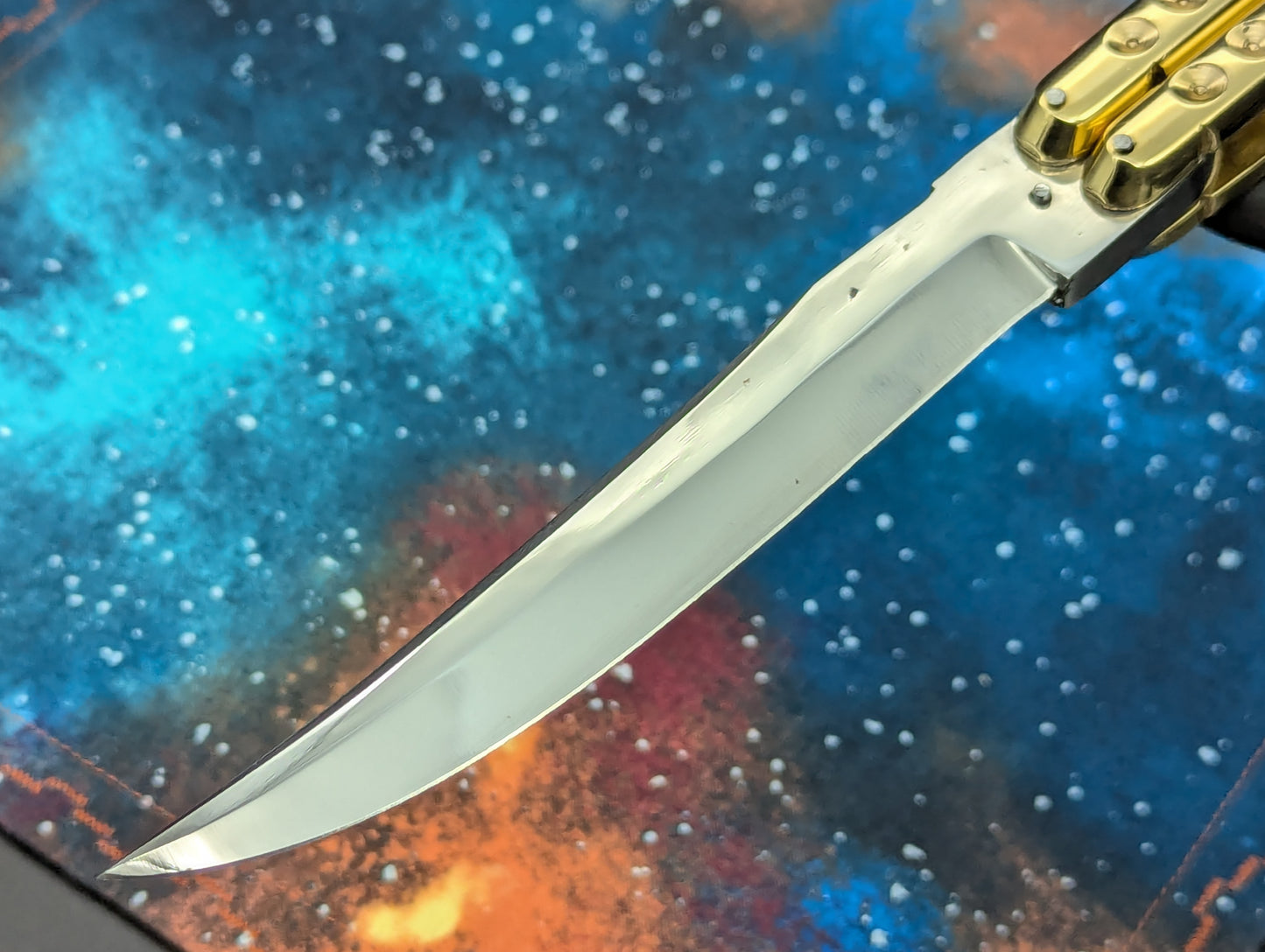 11" Classic Clip Point Blade Ultra Heavy Brass FHM Balisong