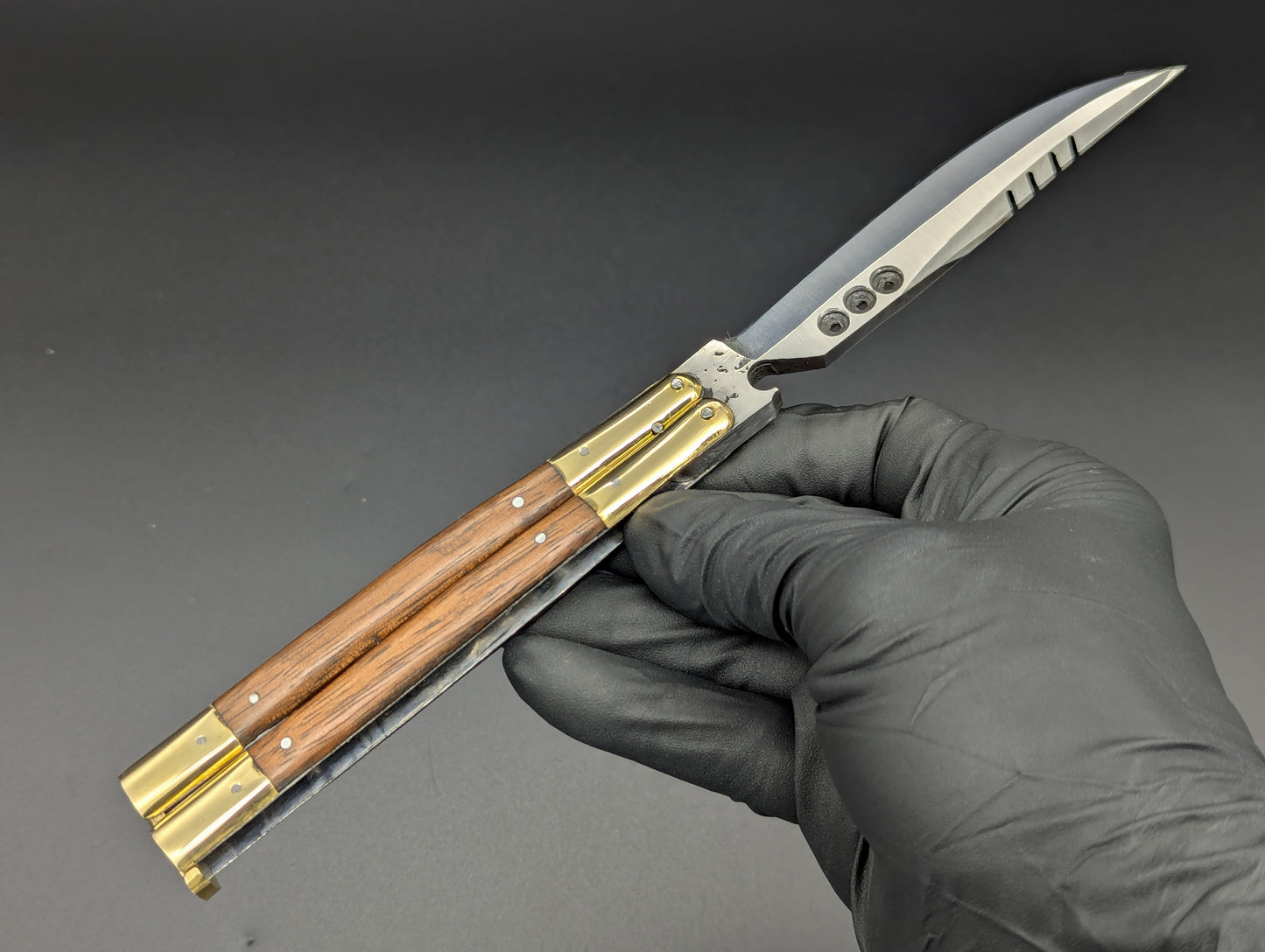 9" FHM Slim Narrawood Balisong Bottle Opener